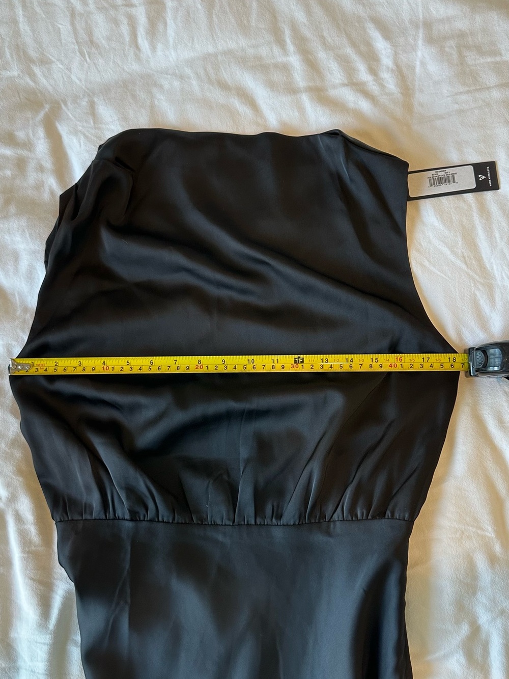 Lulus Ada Satin Maxi Dress Women Formal Minimalist Preppy Large Black - Picture 8 of 13